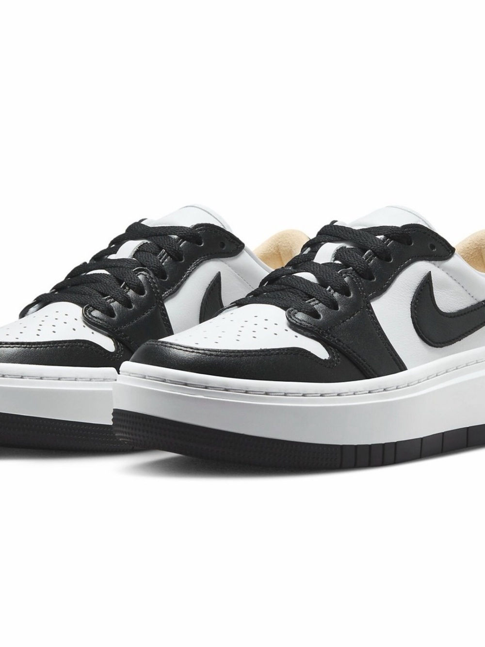 Nike Women's Black and White Platform Low-Top Sneakers
